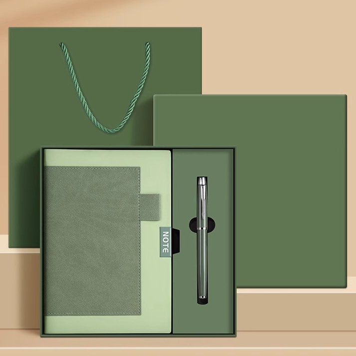 A5 Perfect Binding Notebook and Metal Pen with Additional Refill Gift Set