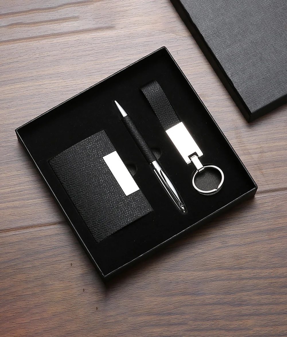 PU + metal card  holder Gift Set