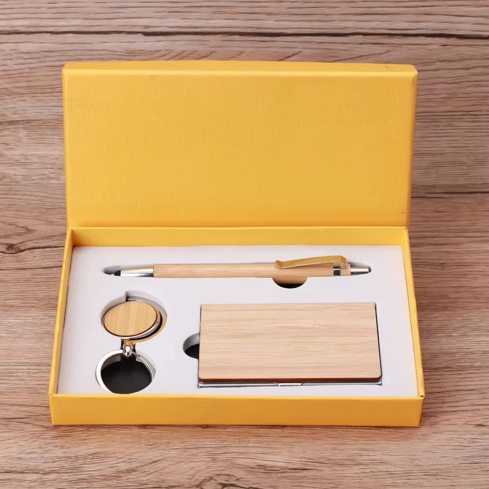 Bamboo keychain Gift Set