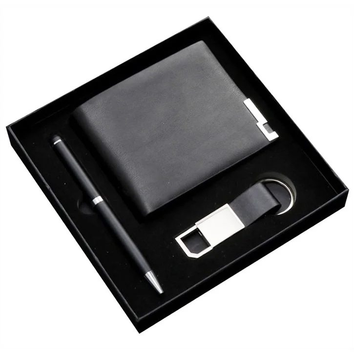 PU Wallet, Keychain and Metal Pen Corporate Gift Set