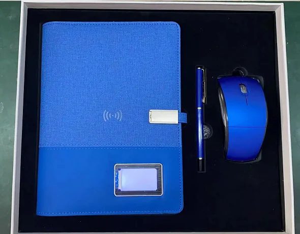 Power bank notebook: 8,000mAh + light up logo 7 colors + wireless charger 5W + USB 16GB Gift Set