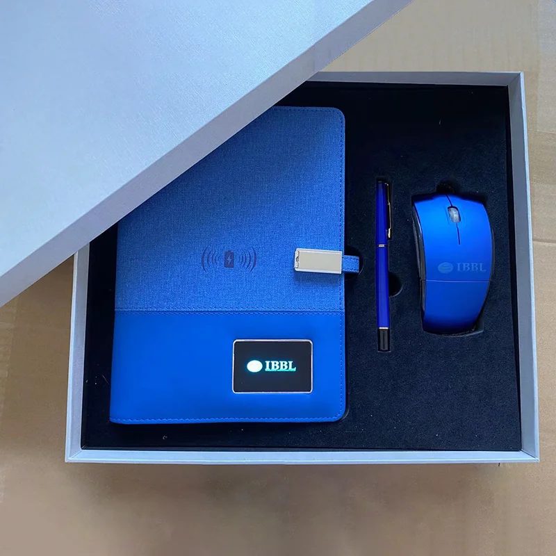 Power bank notebook: 8,000mAh + light up logo 7 colors + wireless charger 5W + USB 16GB Gift Set gallery 5