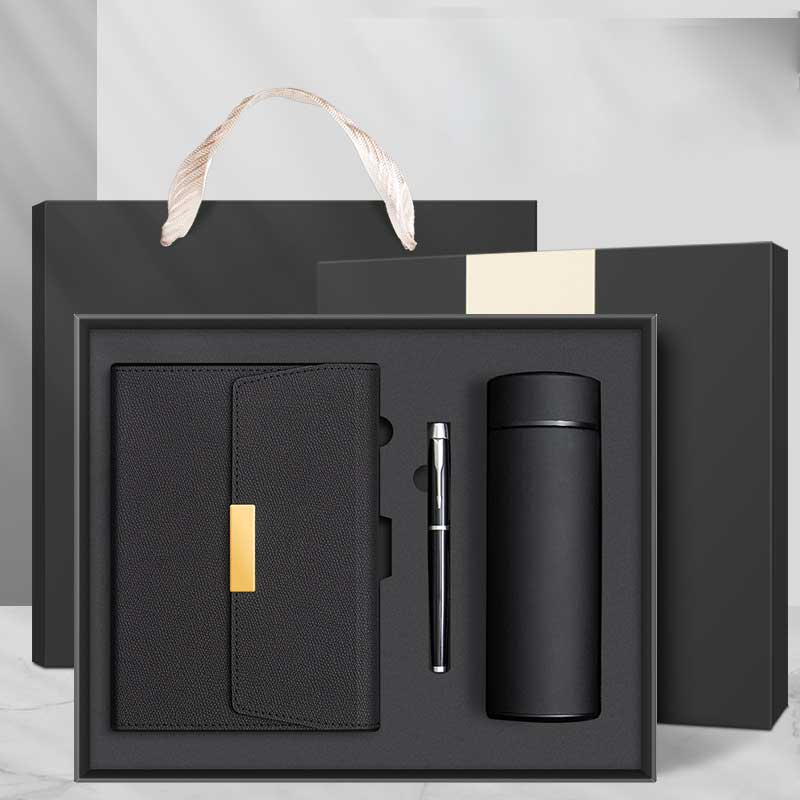 A5 notebook;                 2.Metal pen;                      3. 500mL Vacuum flask without temperature display.