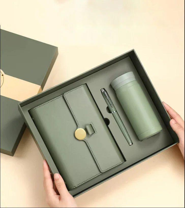 304 Stainless Steel Bottle 200ml, A5 Perfect Binding Notebook and Metal Pen Gift Set