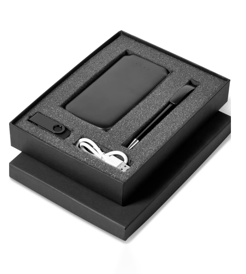 Power Bank 5,000mAh, U Flash Drive 16 GB and Plastic Pen Gift Set