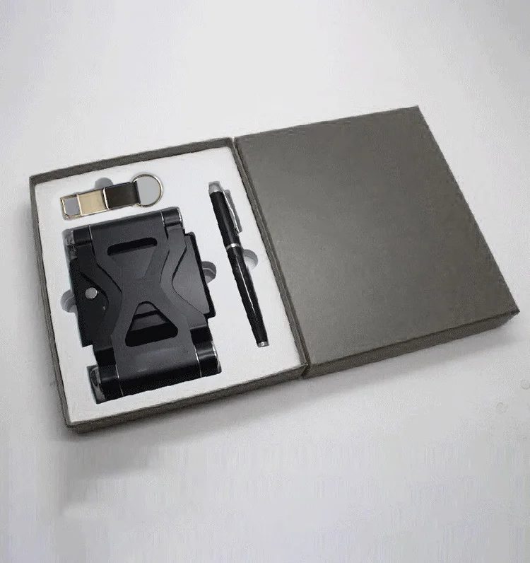 Phone Holder Speaker, PU + Metal Keychain and Metal Pen Gift Set gallery 4