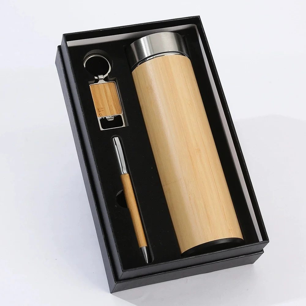 Wood Keychain, Wood Pen and Wood Bottle Gift Set gallery 4