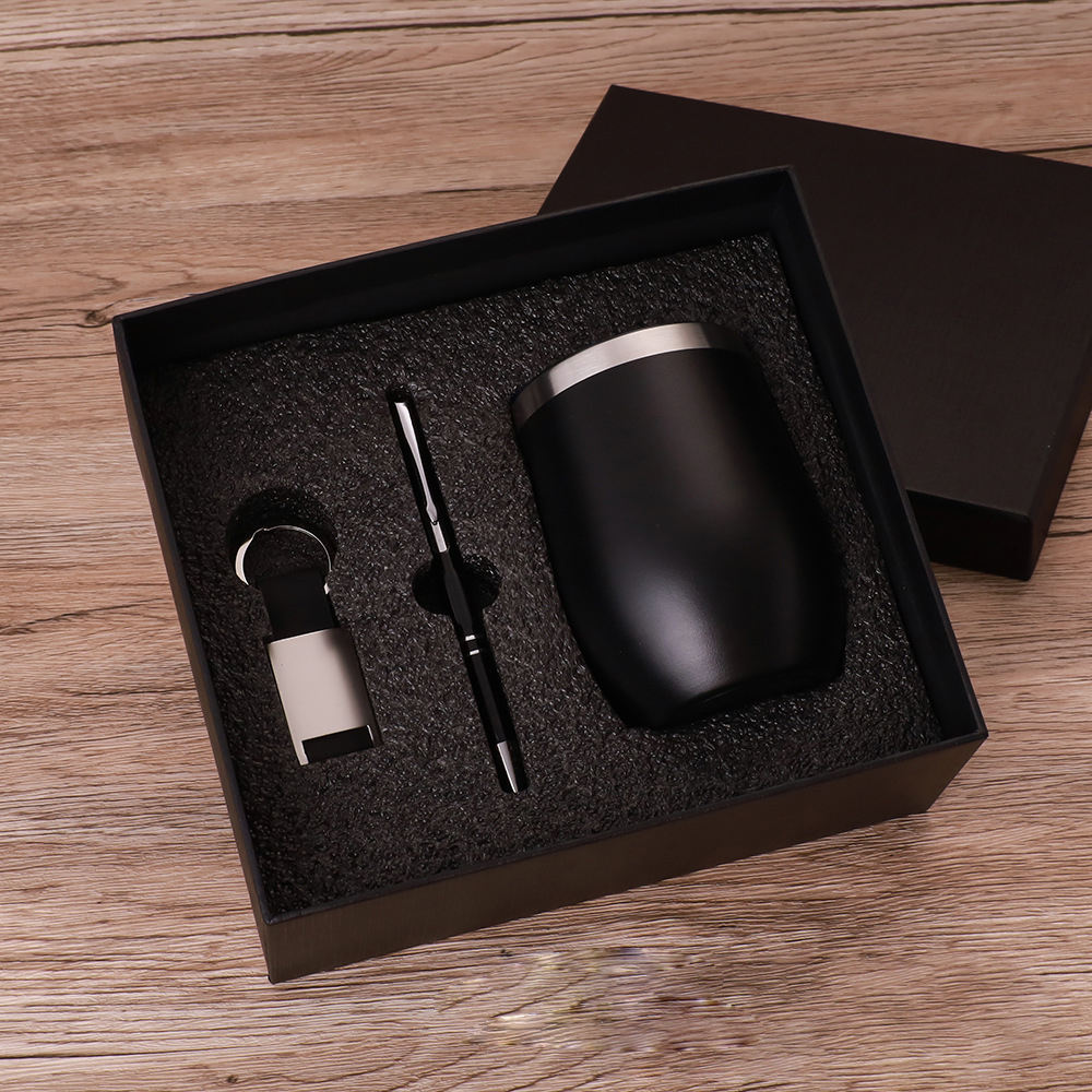 Egg Mug 304 Stainless Steel, Metal Pen and Keychain Gift Set