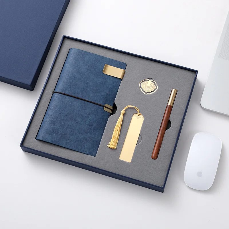 A6 Account Notebook, Brass Buckle, Brass Bookmark and Wood + Metal Pen Gift Set gallery 1