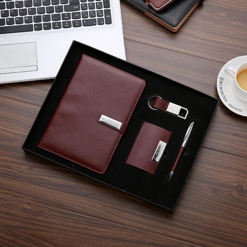 A5 Notebook, Metal Pen, PU Keychain & Card Holder Corporate Gift Set