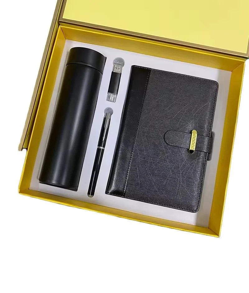 A5 Perfect Binding Notebook, Type C + PC OTG U Disk 16GB, Metal Pen and 304 Stainless Steel Bottle Gift Set gallery 2