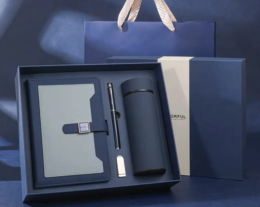 A5 Perfect Binding Notebook, 16GB USB Drive, Metal Pen & 304 Stainless Steel Bottle Gift Set