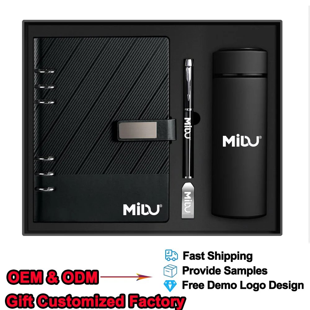 A5 Loose-Leaf Notebook, 16GB U Disk, Metal Pen & 304 Stainless Steel Bottle Corporate Gift Set gallery 3