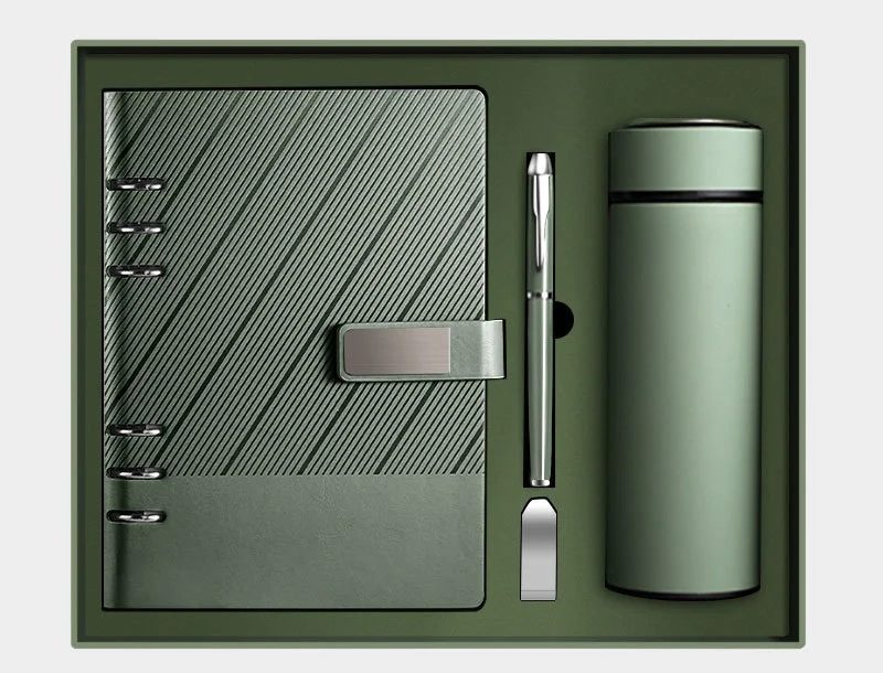 A5 Loose-Leaf Notebook, 16GB U Disk, Metal Pen & 304 Stainless Steel Bottle Corporate Gift Set gallery 5