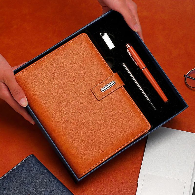 A5 Perfect Binding Notebook, U Disk 16GB, Metal Pen and Pen Refill Gift Set gallery 1