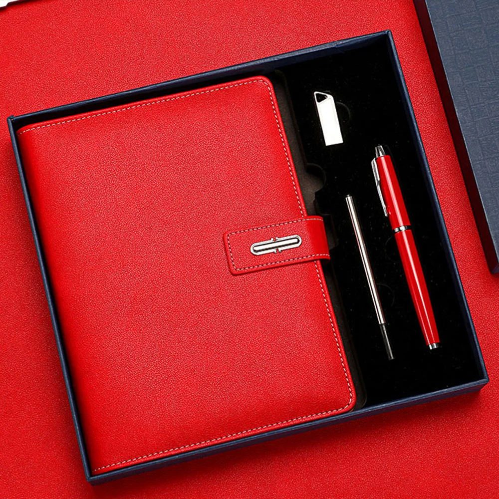A5 Perfect Binding Notebook, U Disk 16GB, Metal Pen and Pen Refill Gift Set gallery 3
