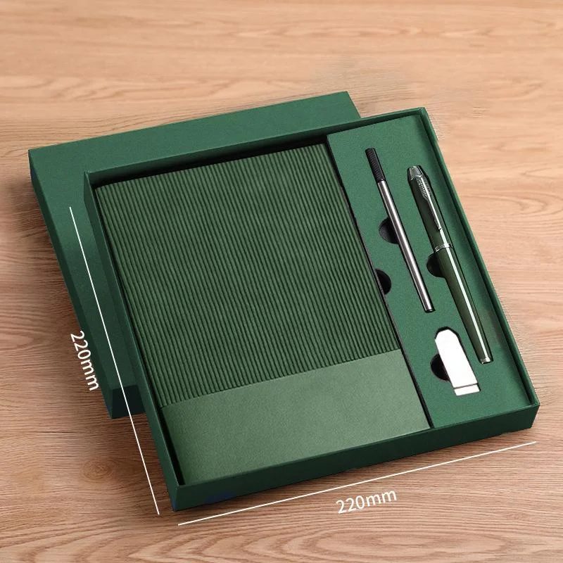A5 Perfect Binding Notebook, U Disk 16GB, Metal Pen and Pen Refill Gift Set