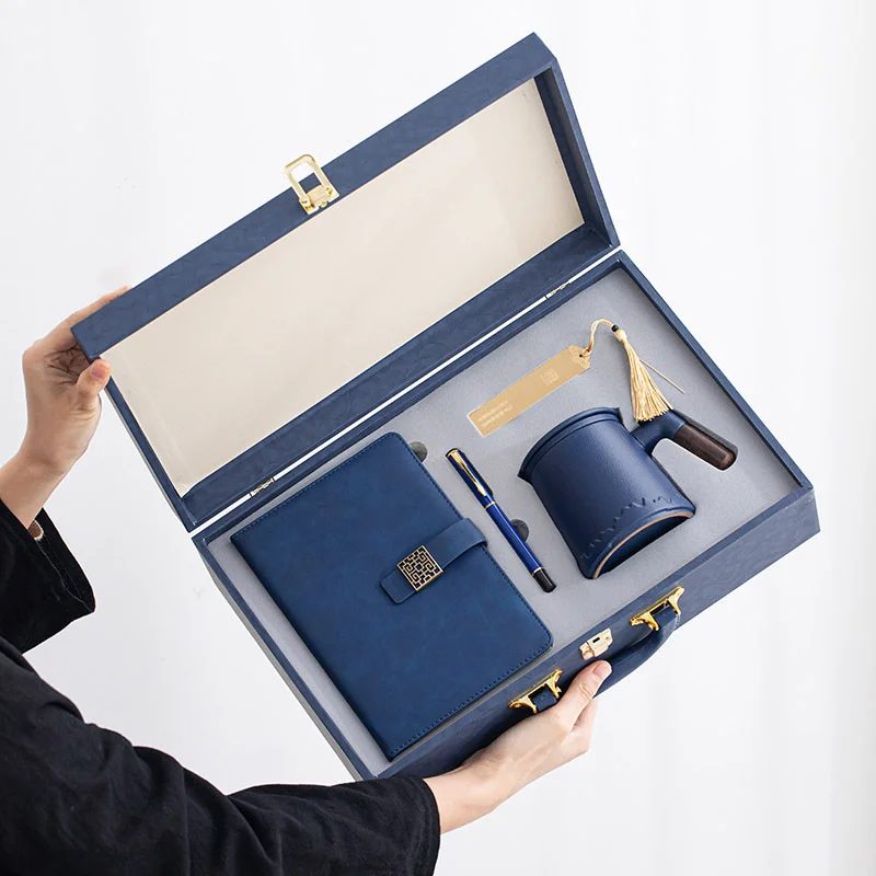 A5 Perfect Binding Notebook, Metal Bookmark, Metal Pen and Tea Mug Gift Set gallery 4