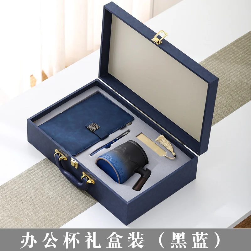 A5 Perfect Binding Notebook, Metal Bookmark, Metal Pen and Tea Mug Gift Set gallery 5
