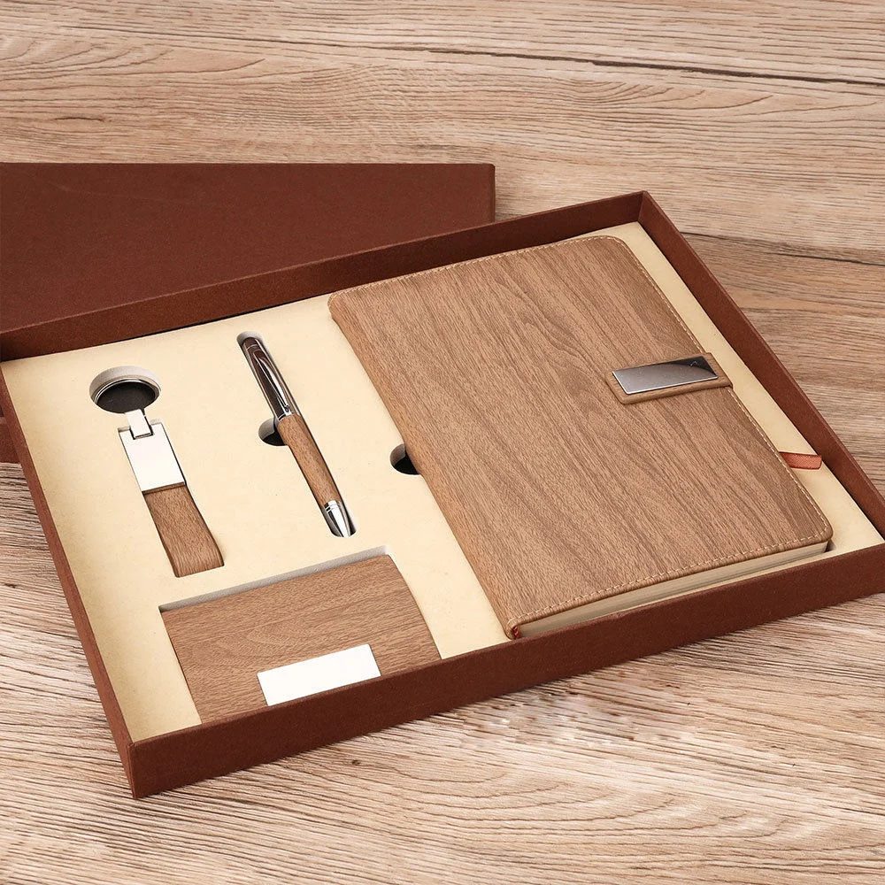 A5 Notebook, Cardholder, PU + Metal Keychain and Metal Pen Corporate Gift Set gallery 2