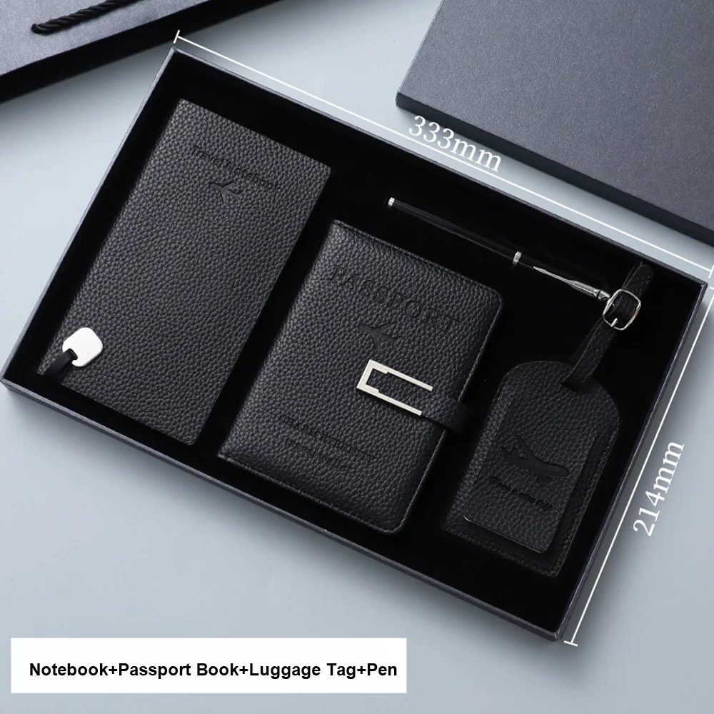 A6 Notebook, Passport Holder, Luggage Tags and Pen Gift Set