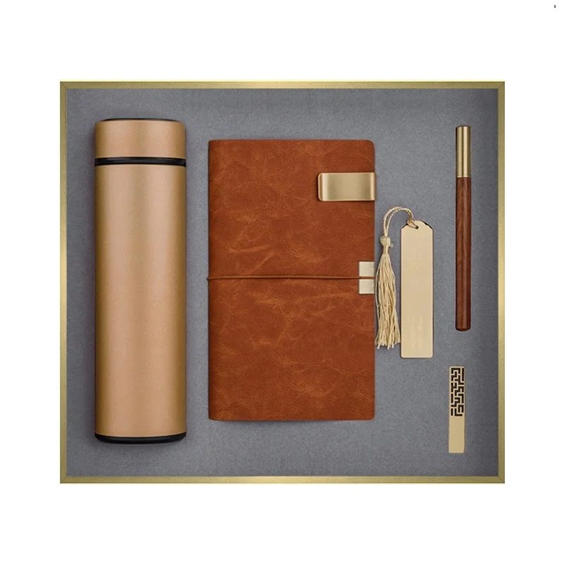 Custom Corporate Gift Set with 304 Stainless Steel Thermos Cup, Wood Pen, USB Flash Drive & Notebook gallery 1