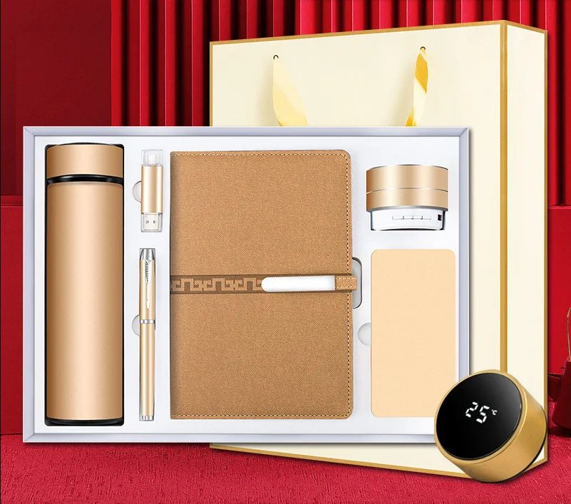 Corporate Gift Set with Stainless Steel Bottle, 16GB Flash Drive, Wireless Speaker & 5,000mAh Power Bank