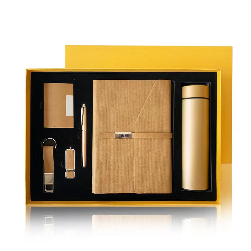 Custom Corporate Gift Set with Stainless Steel Bottle, USB Drive &amp; Notebook