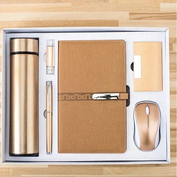 Premium 6-Piece Corporate Gift Set with Stainless Bottle, 16GB Flash Drive & Wireless Mouse gallery 1