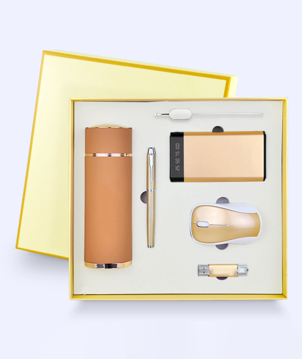 Corporate Gift Set with Stainless Steel Bottle, Power Bank & Tech Accessories