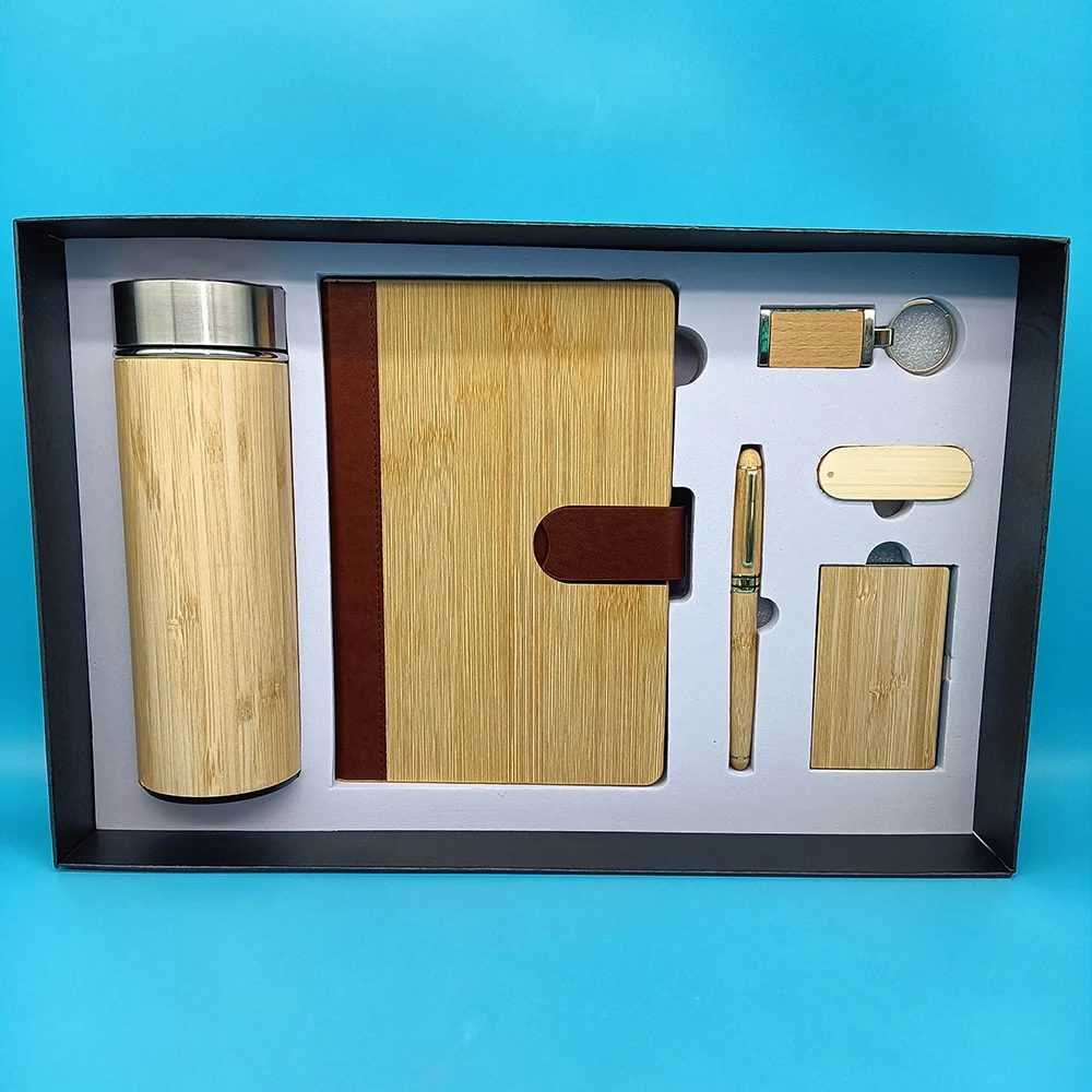 Wood bottle with temperature display Gift Set gallery 2