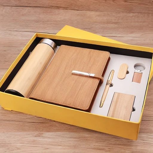 Wooden Executive Gift Set with Temperature Display Bottle and Accessories gallery 3