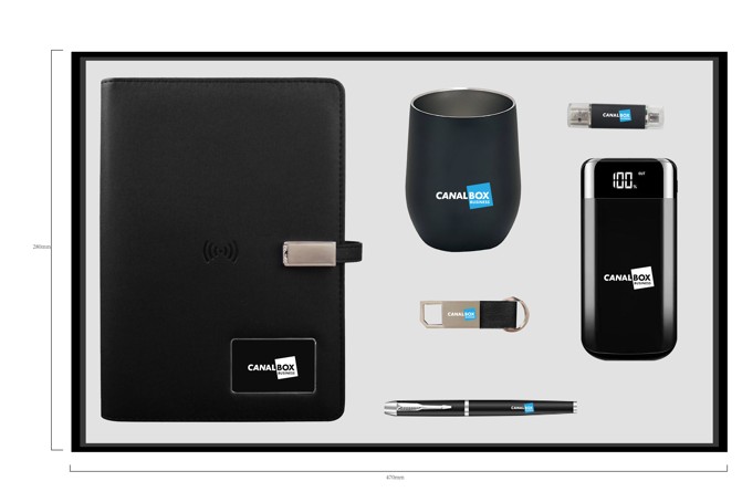Premium Corporate Gift Set with Power Bank, Flash Drive & 304 Stainless Steel Egg Mug