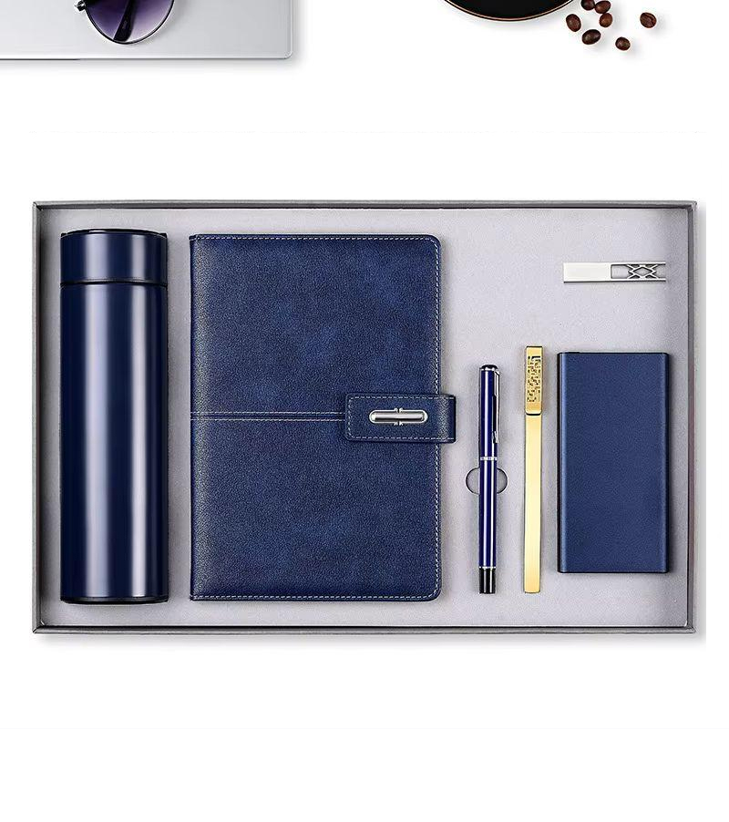 Premium Corporate Gift Set with Stainless Steel Bottle, Power Bank & Notebook
