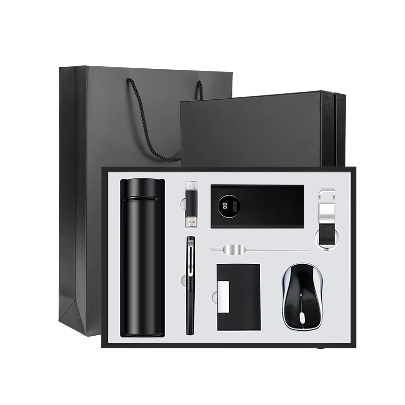 Premium Corporate Gift Set with Stainless Steel Bottle, Power Bank & Tech Accessories