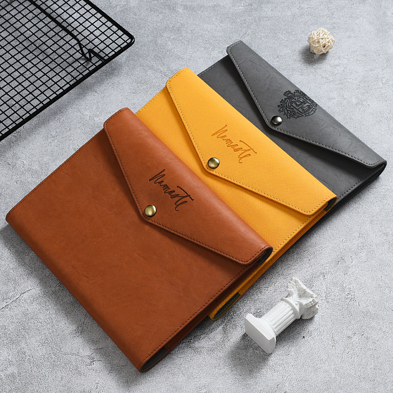 Premium PU Leather A5 Perfect Bound Notebook – Customizable Business Gift Set