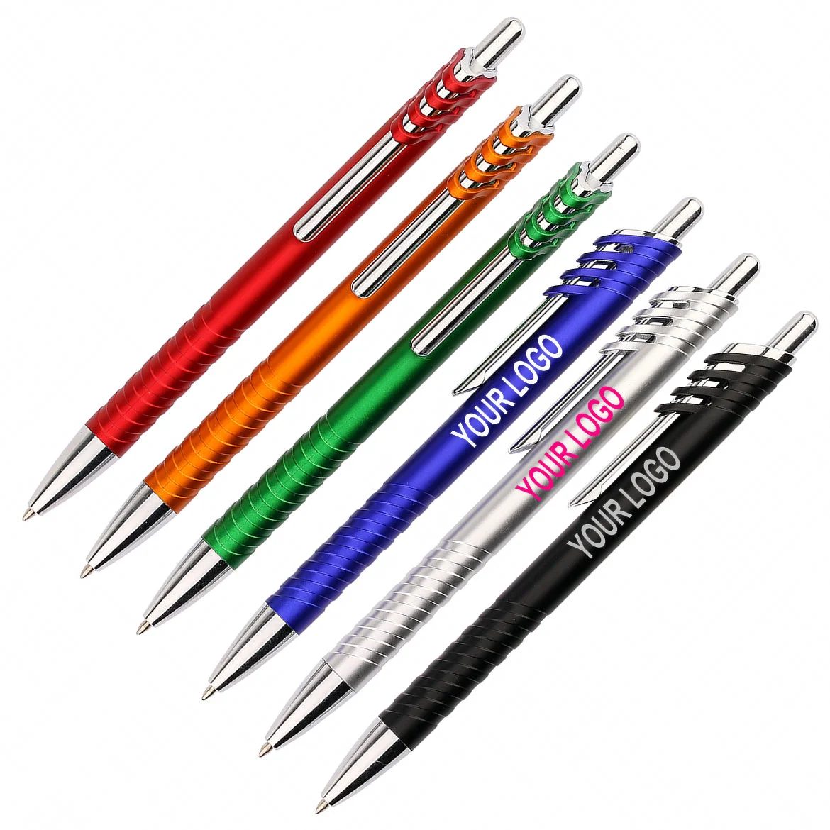 Metallic ball pen with 1.0 black or blue ink