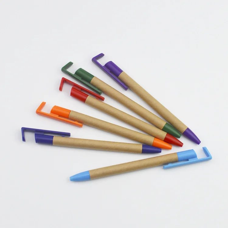 paper retractable ball pen with phone holder gallery 5