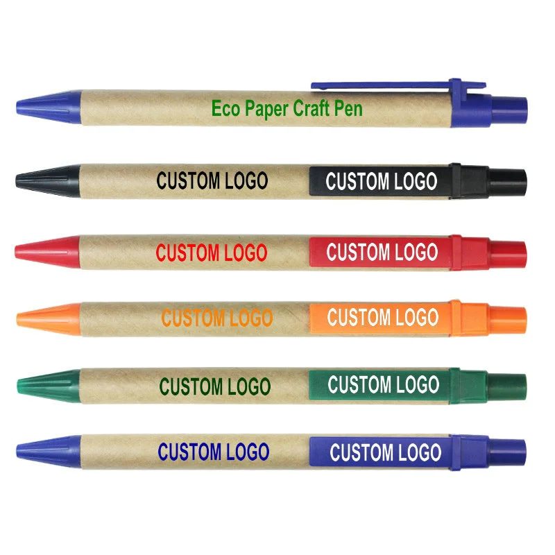 paper kraft ball pen with 1.0 black or blue ink