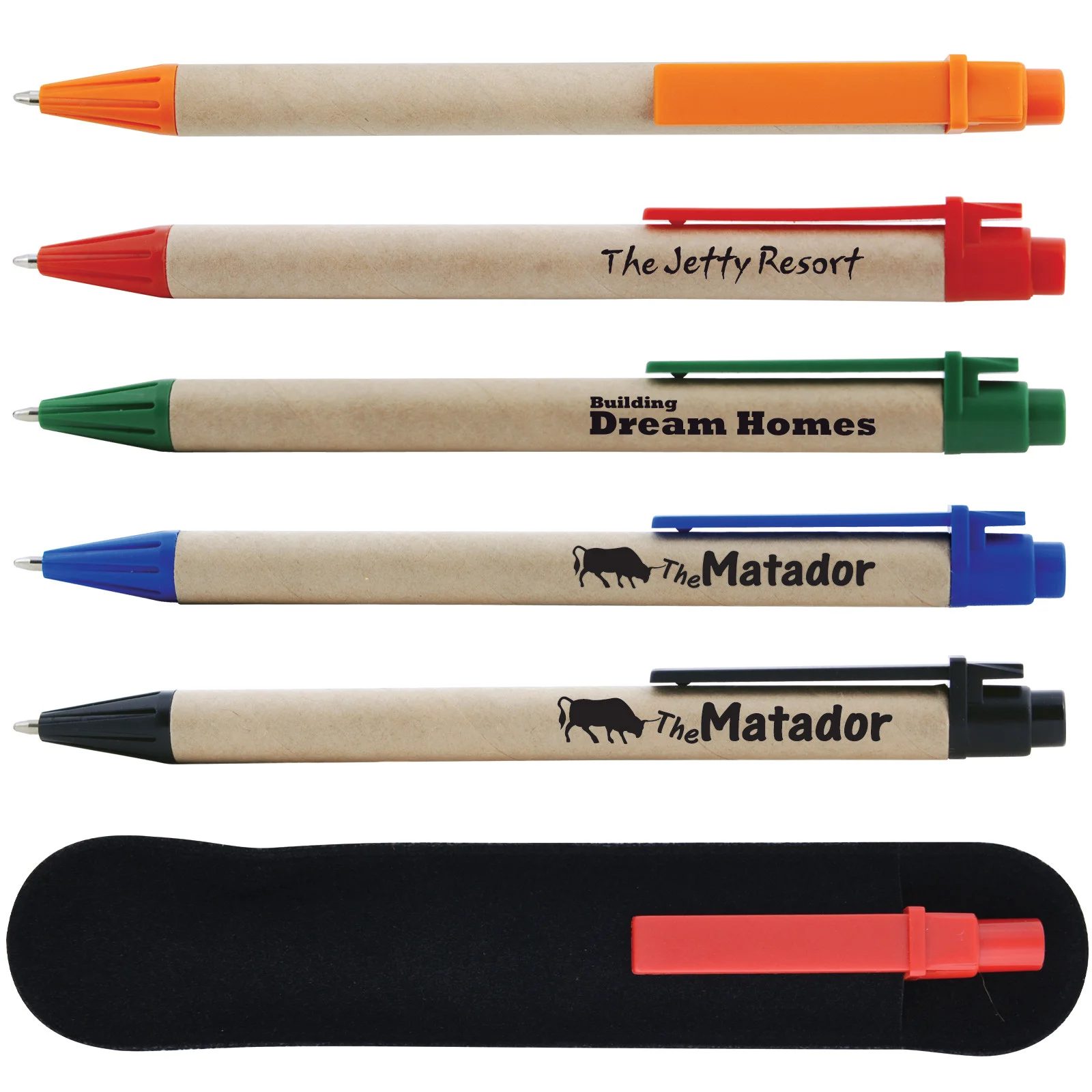 paper kraft ball pen with 1.0 black or blue ink gallery 2