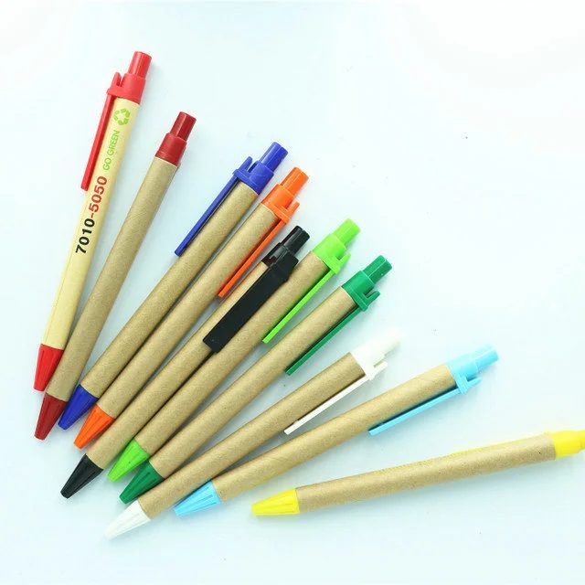 paper kraft ball pen with 1.0 black or blue ink gallery 3