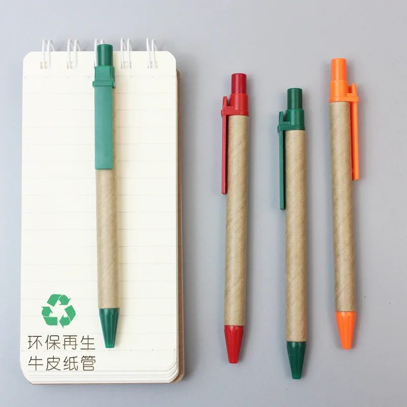 paper kraft ball pen with 1.0 black or blue ink gallery 5