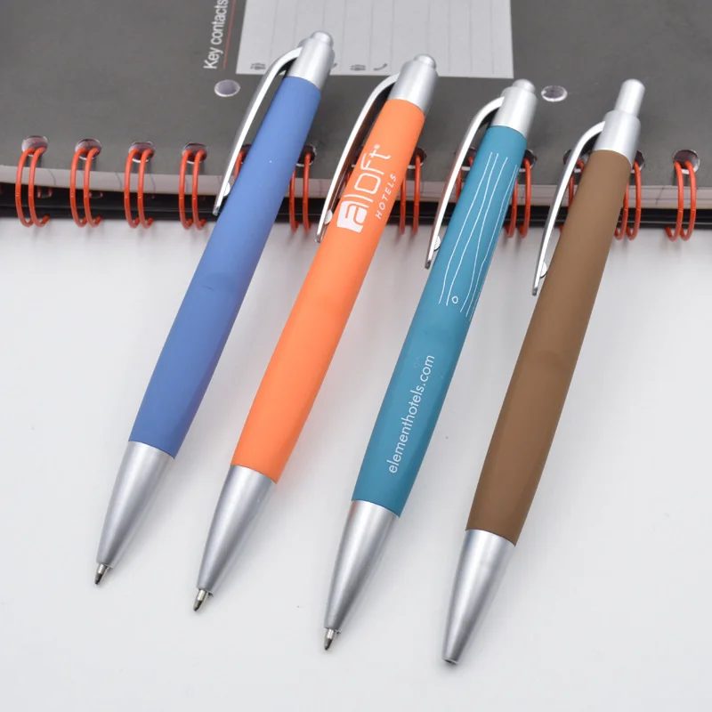 rubber body pen with silver trims gallery 2