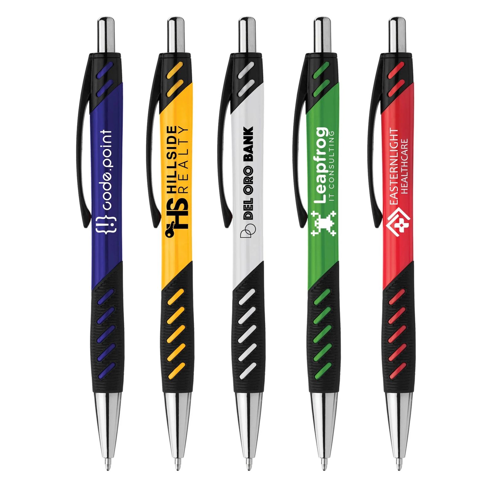 White soft grip retractable ball pen gallery 2