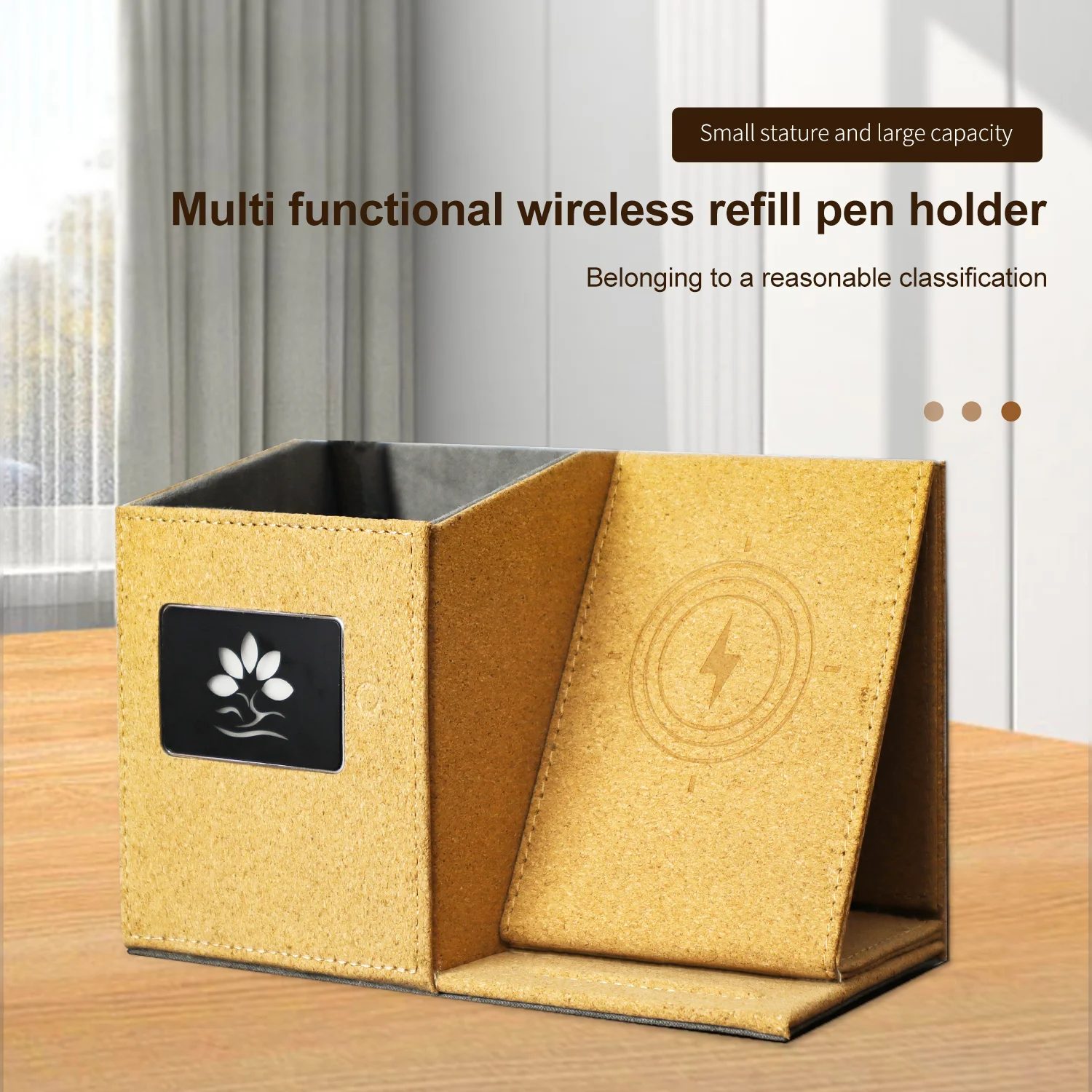 LED logo Pen Holder with Wireless Charger gallery 2