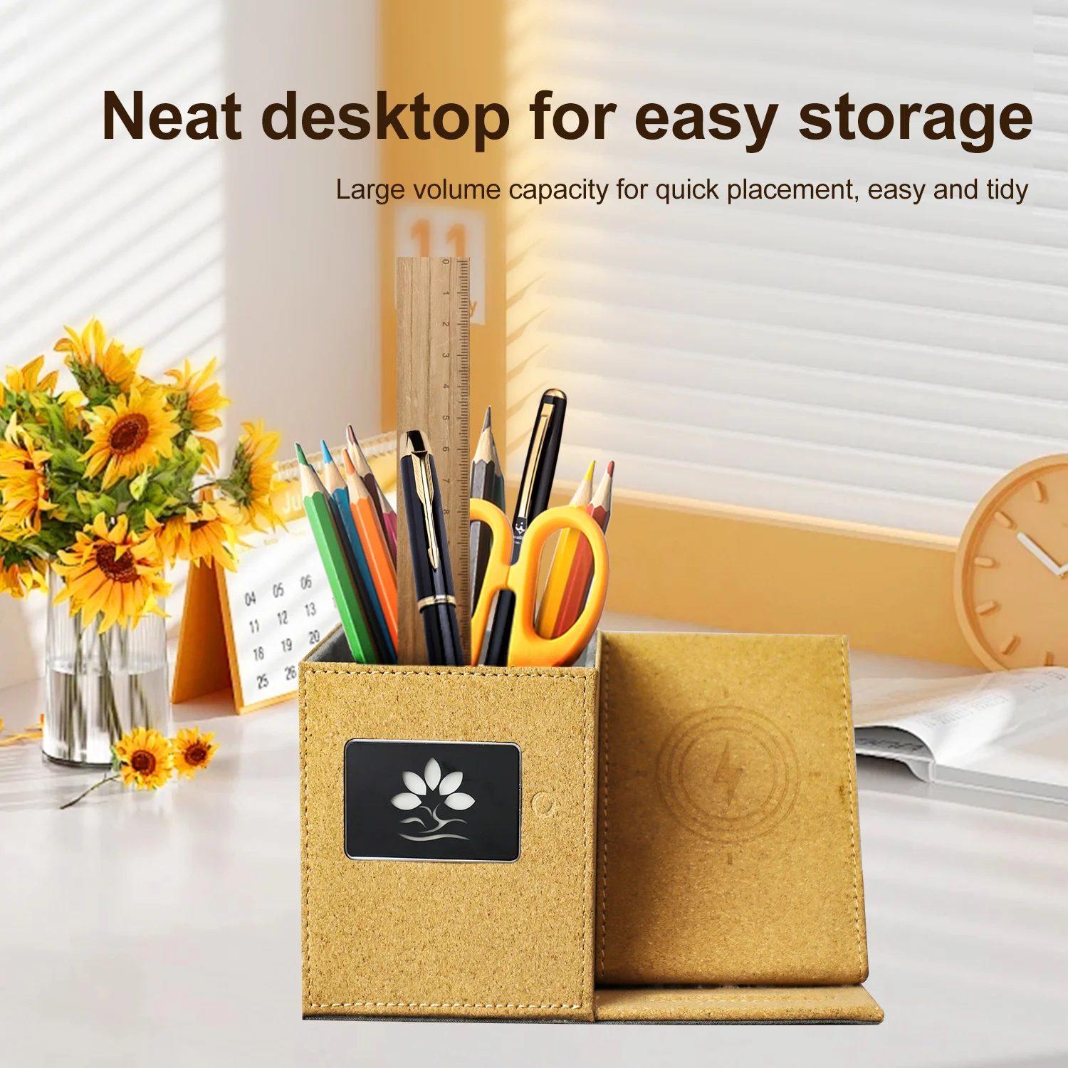 LED logo Pen Holder with Wireless Charger gallery 3